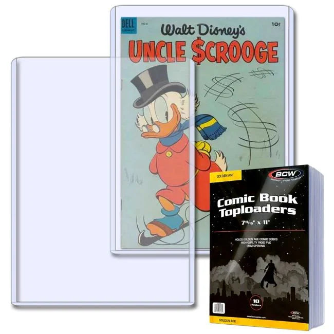 BCW Golden Age Comic Book Toploaders - 10 pack