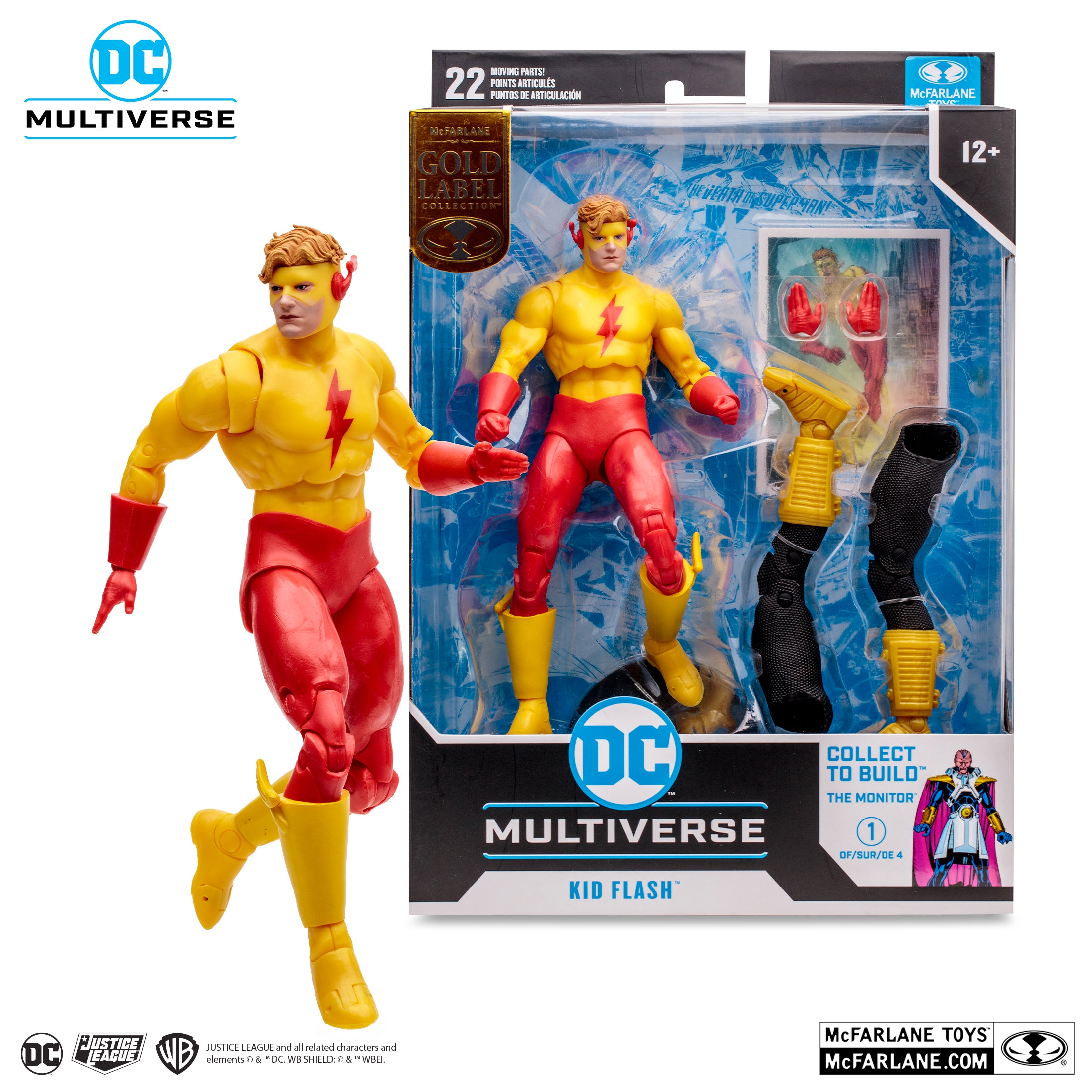Mcfarlane DC Multiverse Kid Flash (Crisis on Infinite Earths) Gold Label Build-A-Fig