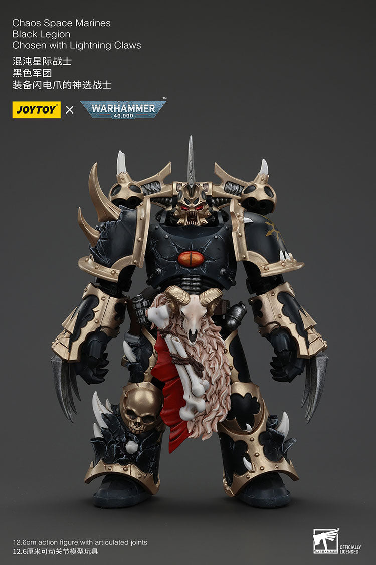JOYTOY Warhammer 40K: Chaos Space Marines - Black Legion Chosen with Lightning Claws Action Figure