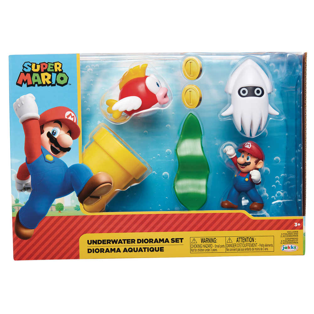 Nintendo Super Mario 2 1/2"In Underwater Diorama Set Case