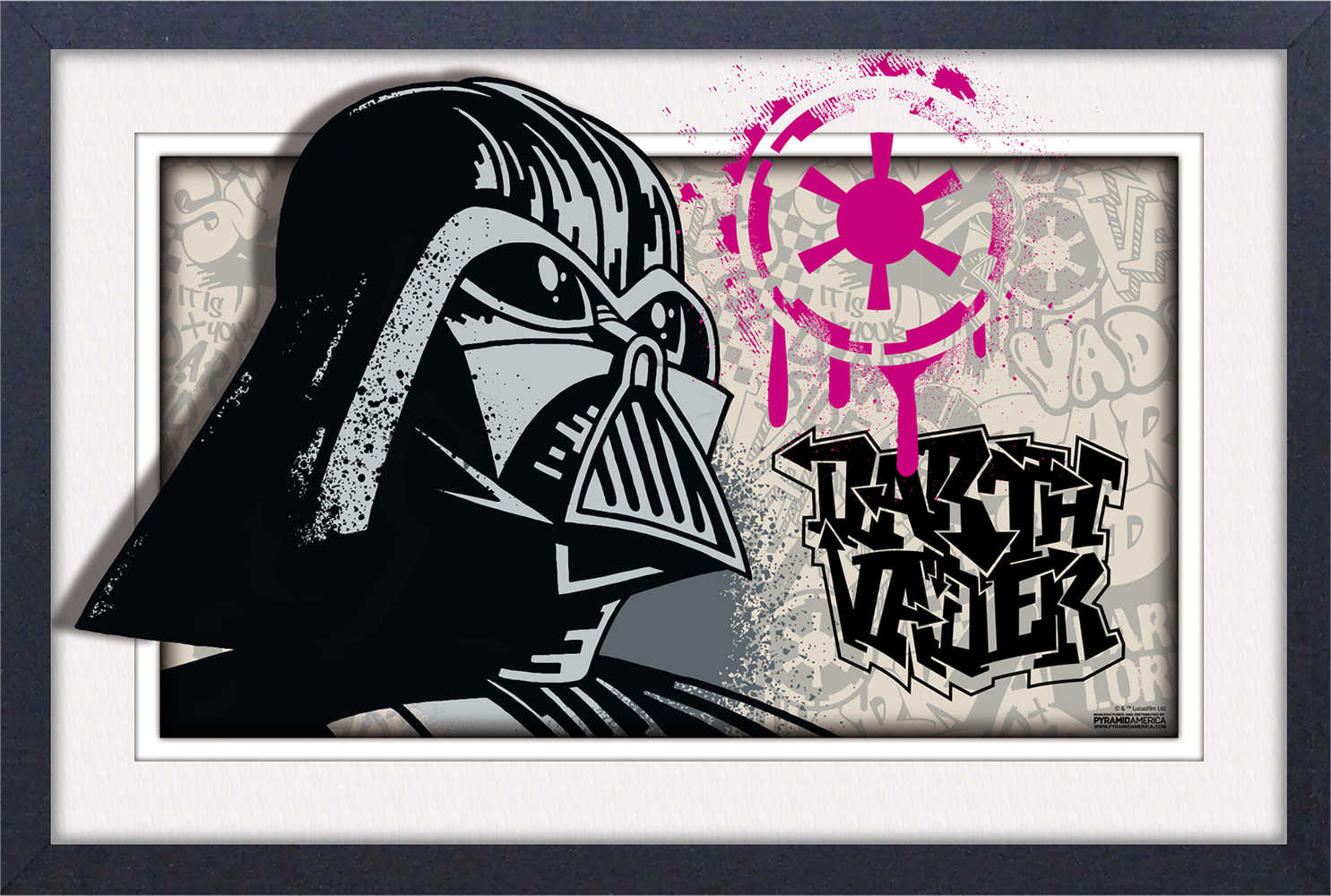 Star Wars Darth Vader Graffiti 11x18 Faux Matte Print