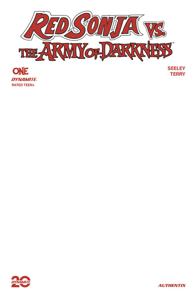 Red Sonja vs Aod #1 Cover G Blank Authentix