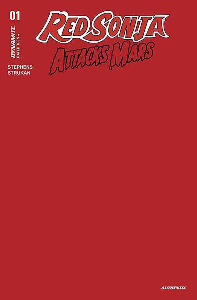 Red Sonja Attacks Mars #1 Cover K Foc Red Blank Authentix