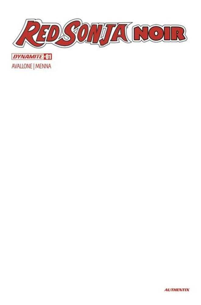Red Sonja Noir #1 (One Shot) Cover D Blank Authentix Variant