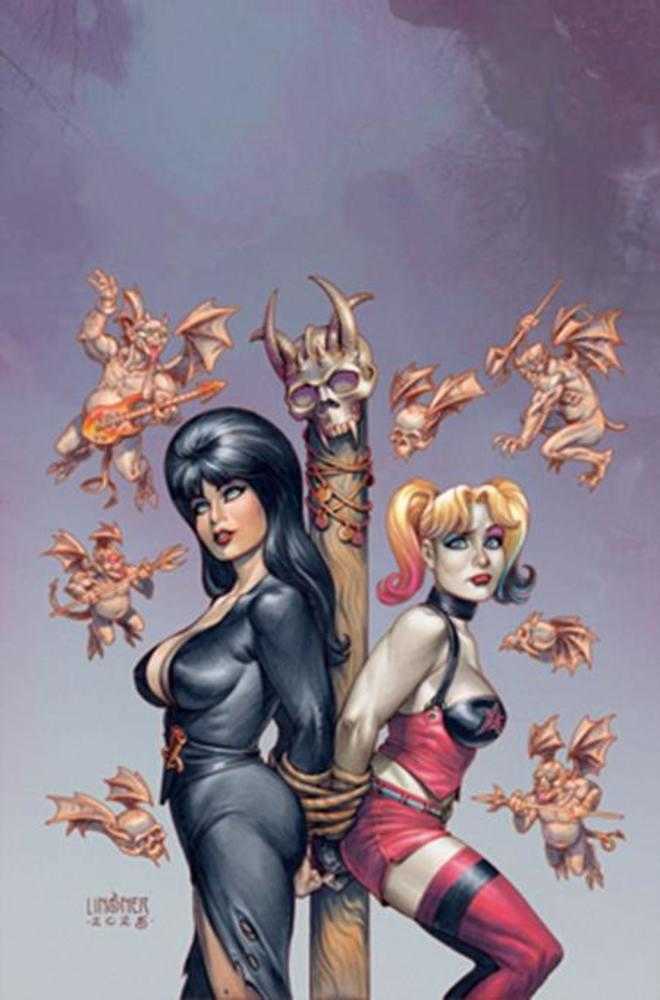 Harley Quinn X Elvira #2 Cover Q Inc 1:20 Joseph Michael Linsner Full Art Variant