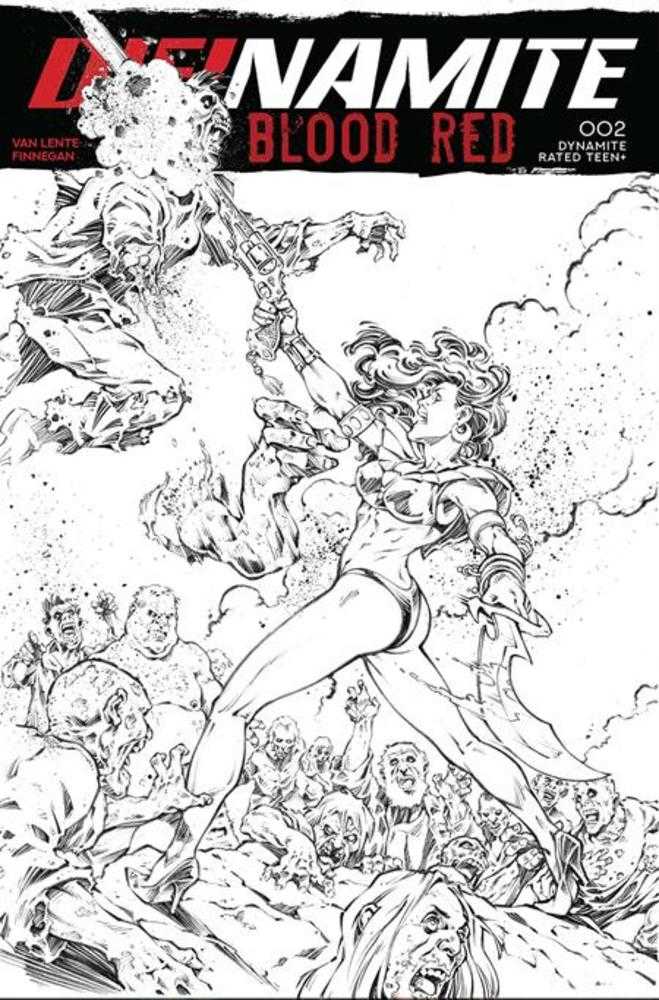 Dienamite Blood Red #2 Cover J Inc 1:5 Roberto Meli Line Art Foc Bonus Variant