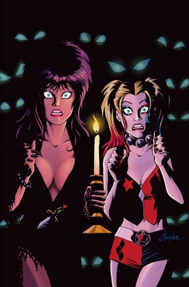 Harley Quinn X Elvira #4 Cover L Inc 1:20 Amanda Conner Candle Full Art Variant