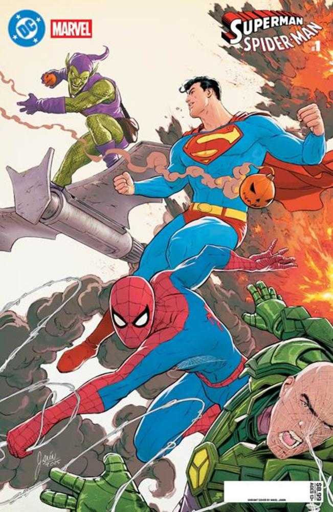 DC Marvel Superman Spider-Man #1 (One Shot) Cover J Mikel Janin Superman & Spider-Man vs Lex Luthor & Green Goblin Card Stock Variant (PRE-ORDER)