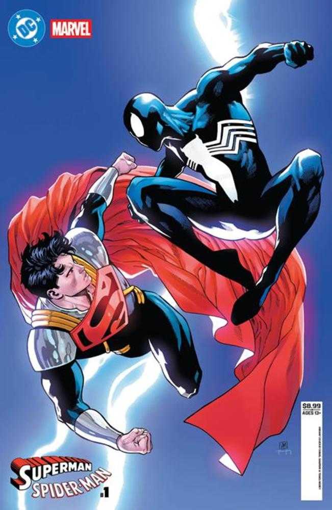 DC Marvel Superman Spider-Man #1 (One Shot) Cover R Daniel Sampere Super Boy Prime & Spider-Man Black Card Stock Variant (PRE-ORDER)