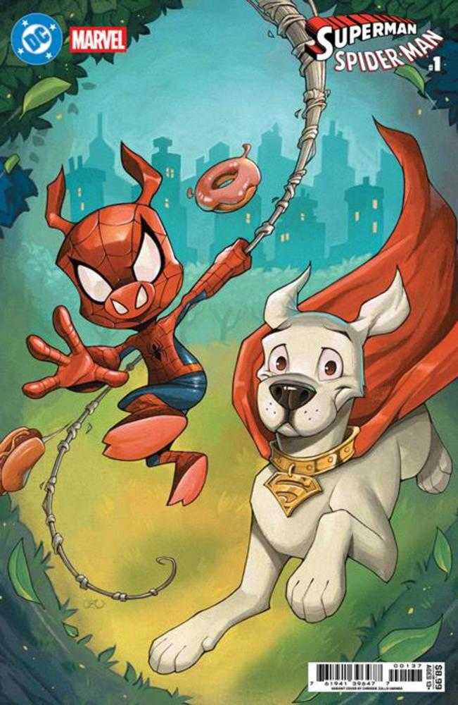 DC Marvel Superman Spider-Man #1 (One Shot) Cover W Chrissie Zullo Krypto & Spider Ham Card Stock Variant (PRE-ORDER)