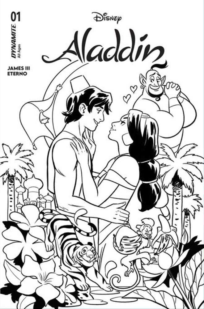 Aladdin #1 Cover I Inc 1:10 Natacha Bustos Line Art Variant