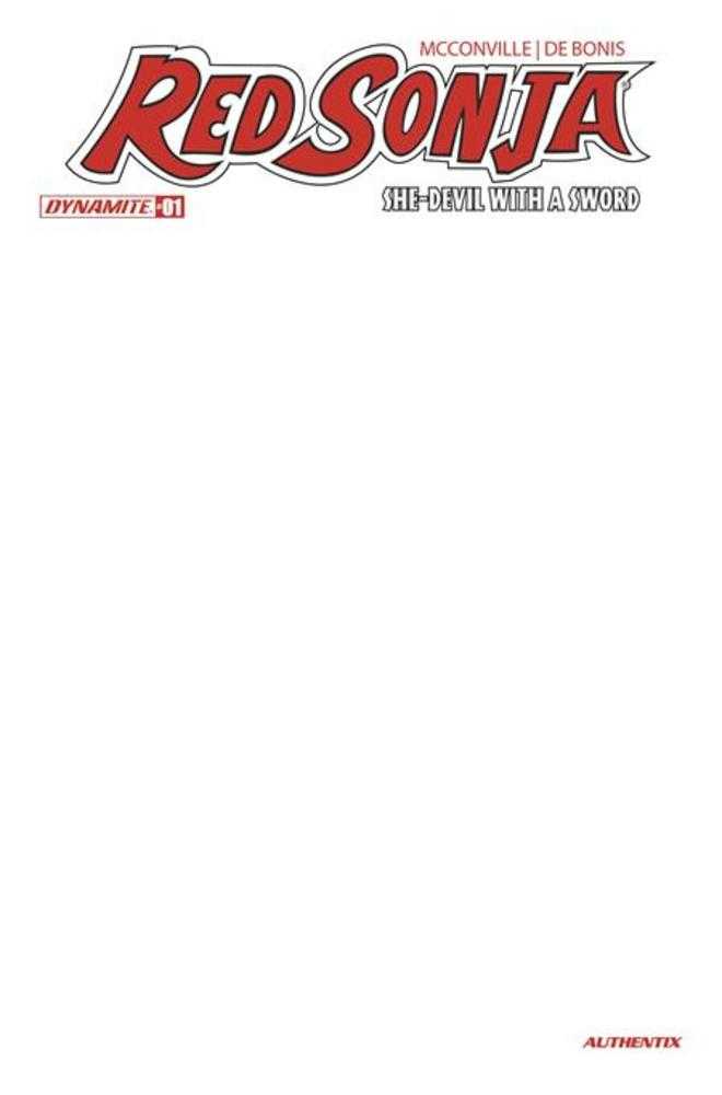 Red Sonja: She-Devil with a Sword #1 Cover F Blank Authentix Variant