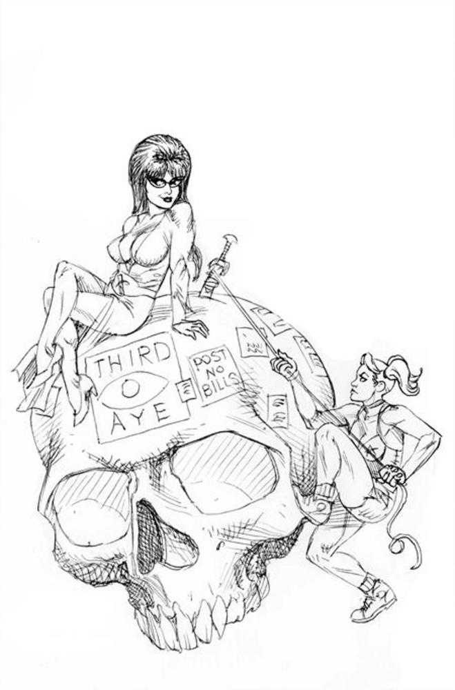 Harley Quinn X Elvira #6 Cover N Inc 1:10 Joseph Michael Linsner Line Art Full Art Variant