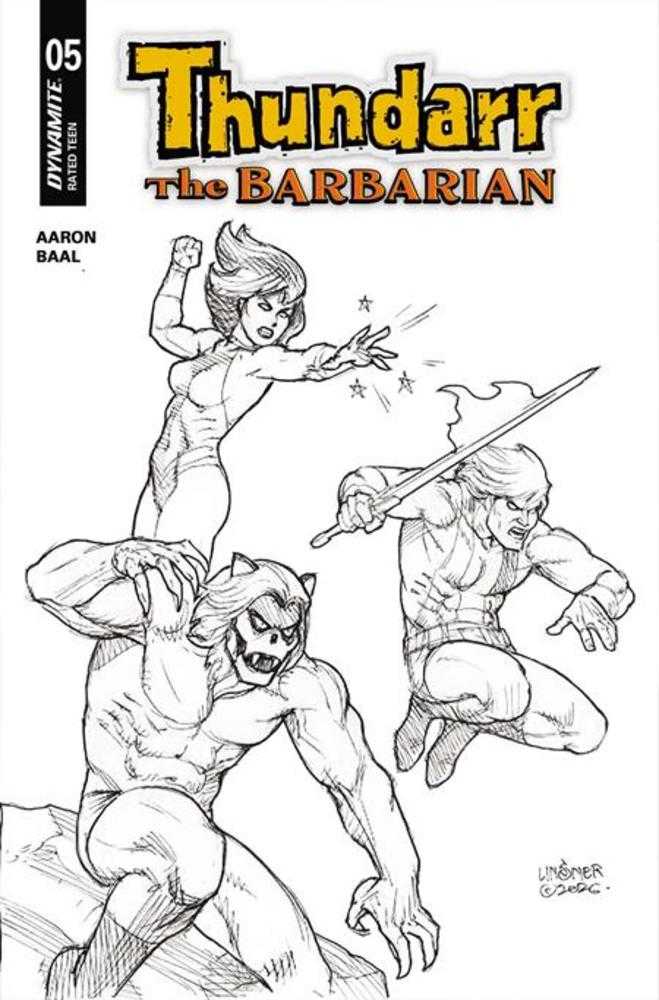 Thundarr The Barbarian #5 Cover K Joseph Michael Linsner Line Art Variant