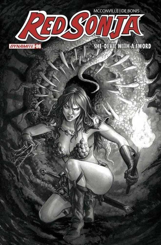 Red Sonja She Devil With A Sword #6 Cover N Inc 1:7 Mike Rooth Black & White Virgin Variant