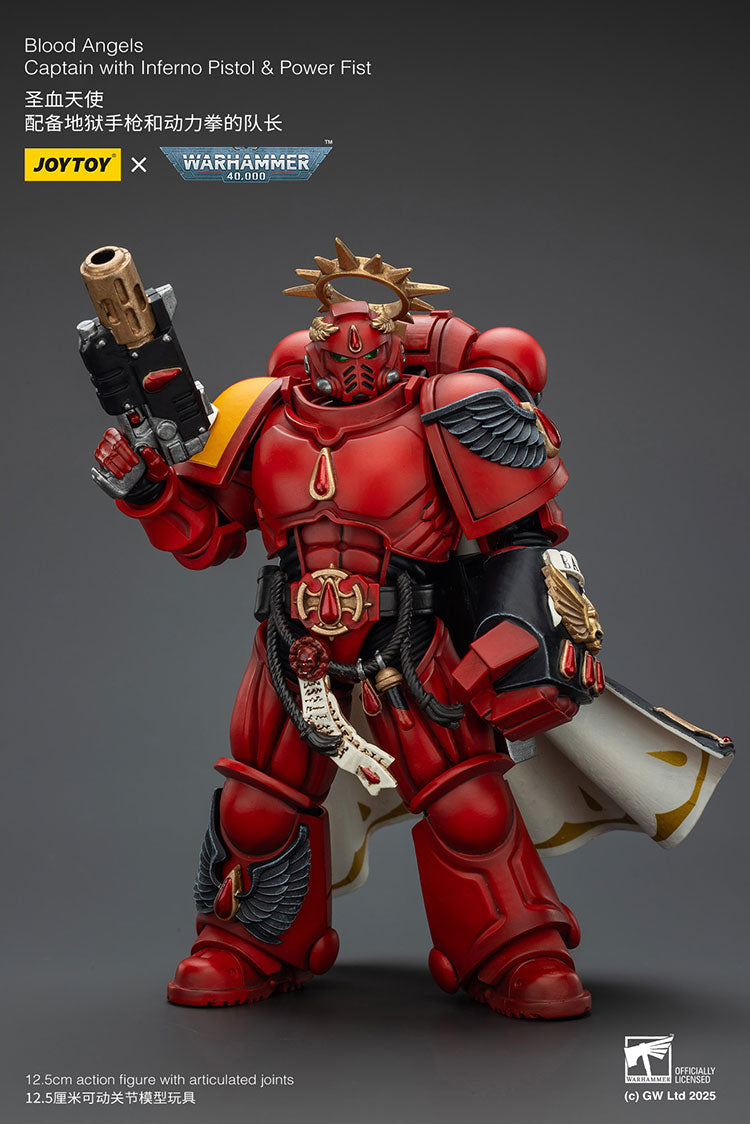 JOYTOY Warhammer 40K: Blood Angels - Captain with Inferno Pistol & Power Fist Action Figure