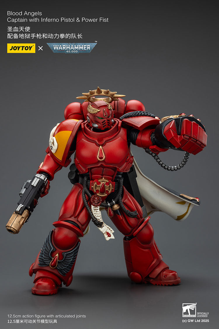 JOYTOY Warhammer 40K: Blood Angels - Captain with Inferno Pistol & Power Fist Action Figure