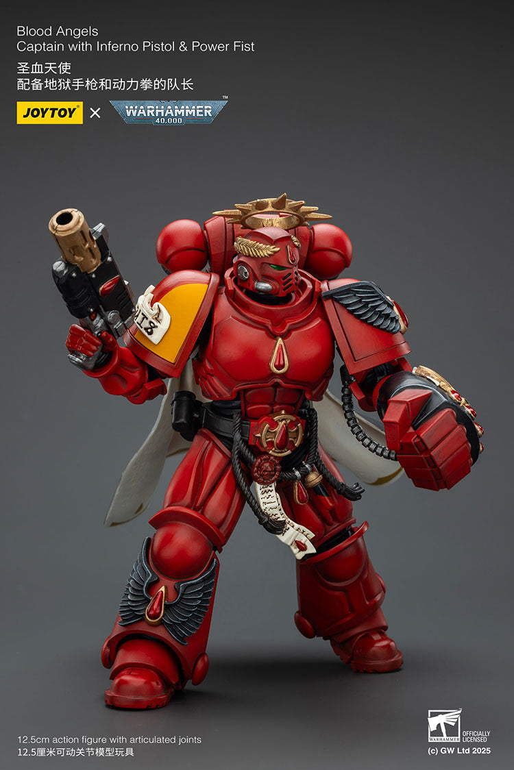 JOYTOY Warhammer 40K: Blood Angels - Captain with Inferno Pistol & Power Fist Action Figure