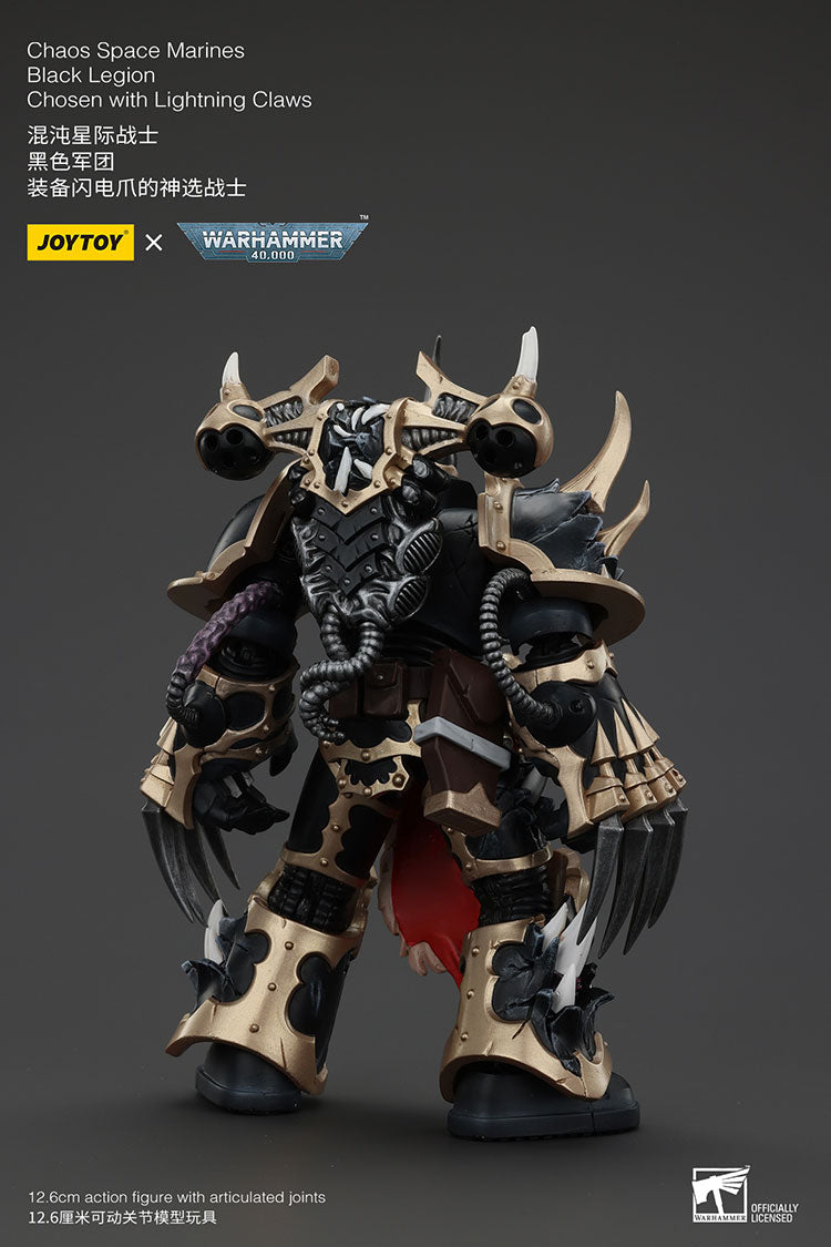 JOYTOY Warhammer 40K: Chaos Space Marines - Black Legion Chosen with Lightning Claws Action Figure