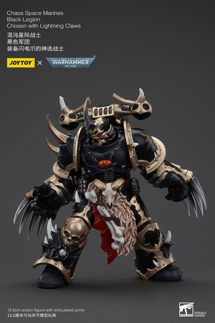JOYTOY Warhammer 40K: Chaos Space Marines - Black Legion Chosen with Lightning Claws Action Figure