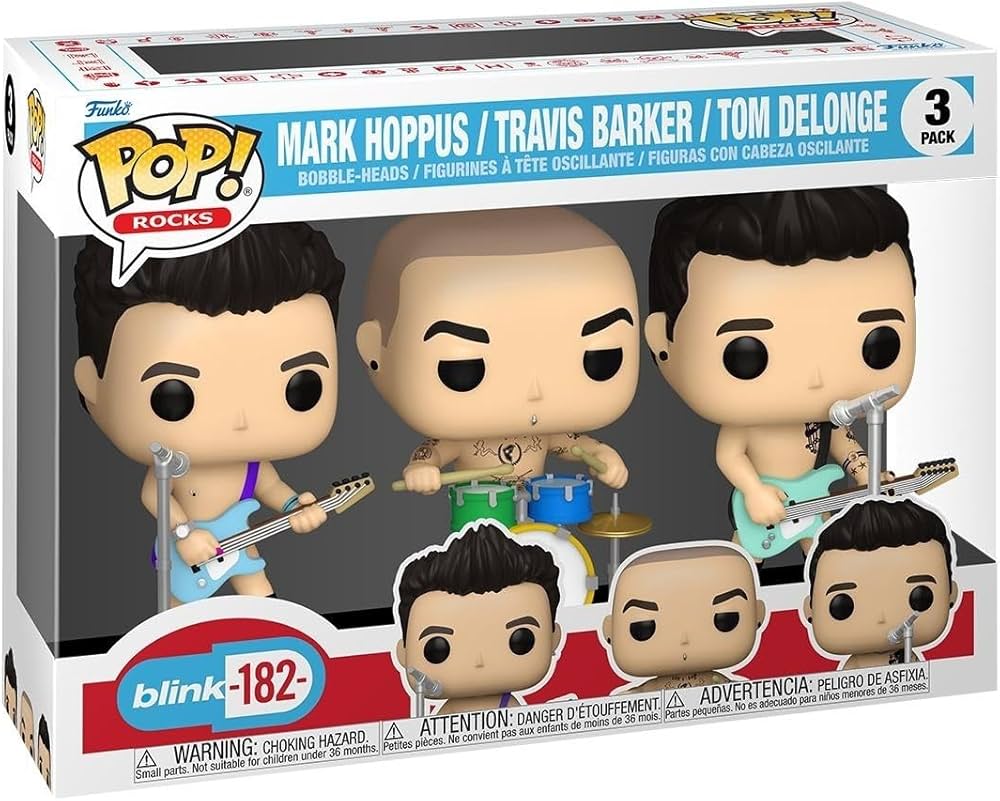 Pop! Rocks: Blink-182 Mark Hoppus / Travis Barker / Tom Delonge 3-Pack Vinyl Figures