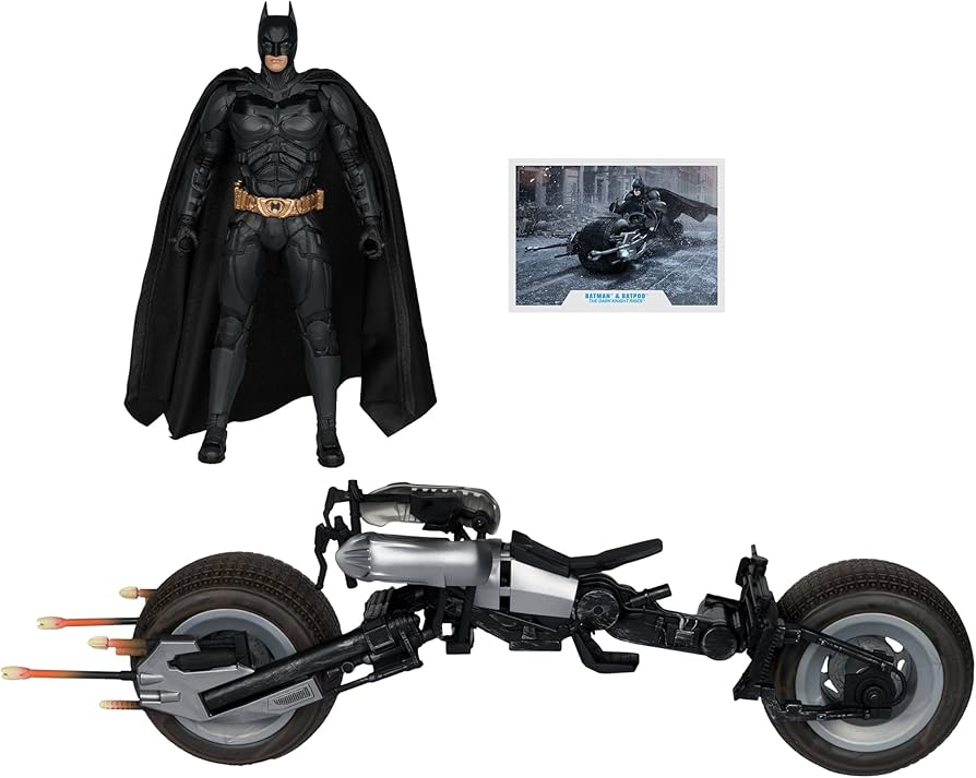 DC Multiverse Batpod And Batman (The Dark Knight Rises) Gold Label 7in Action Figure And Vehicle 2-Pack