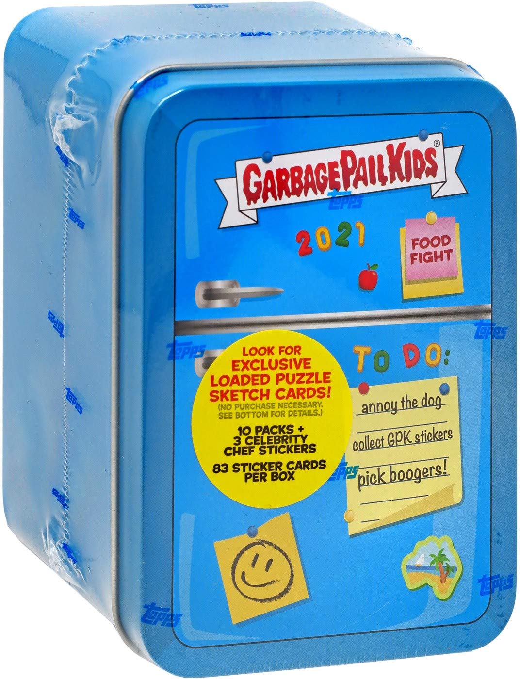 2021 Topps Garbage Pail Kids Series 1 'Food Fight!' Collectible BLUE Tin (10 pks/tin) (Sealed)