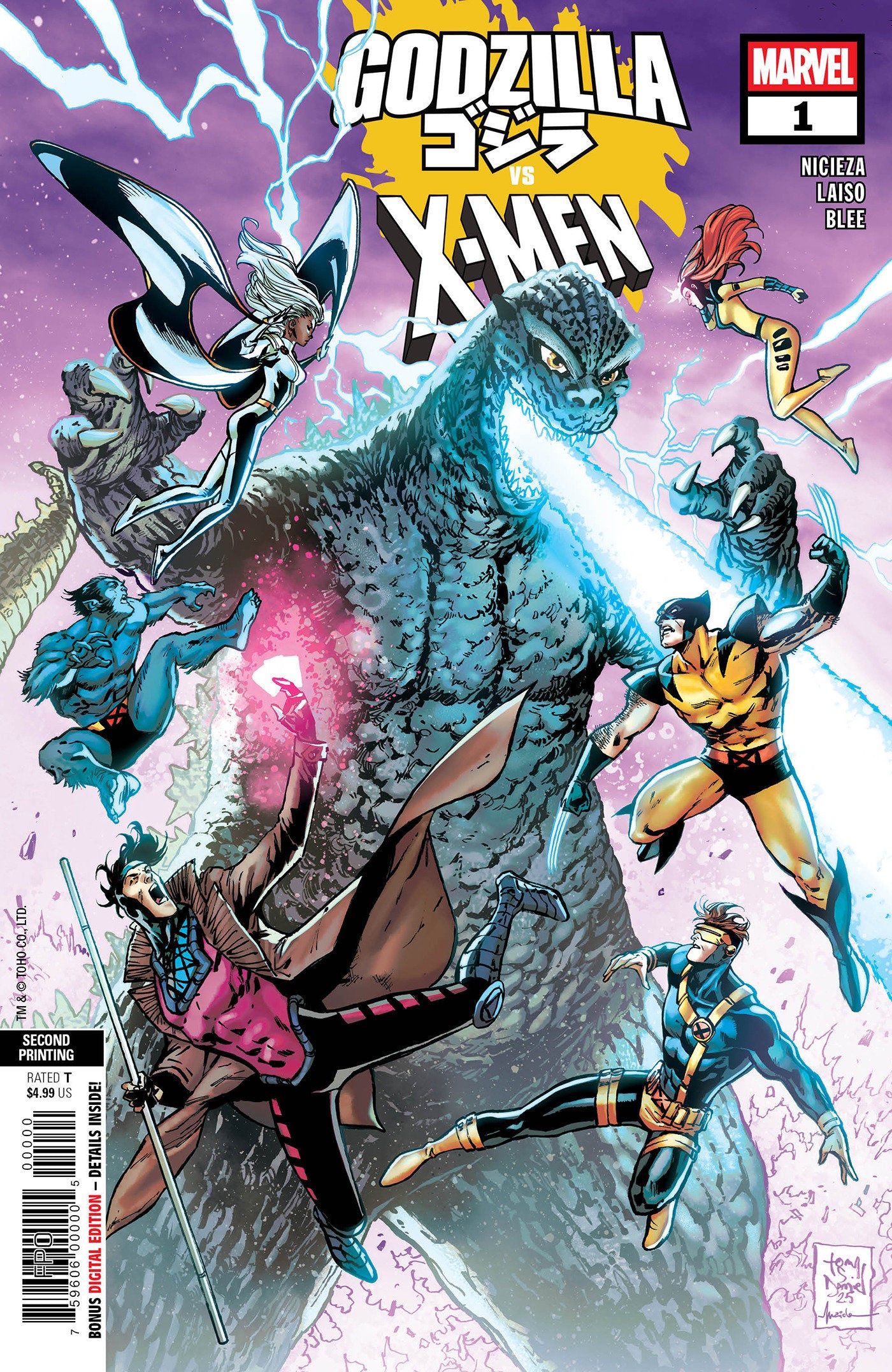 Godzilla vs. X-Men #1 Tony Daniel 2nd Print Variant