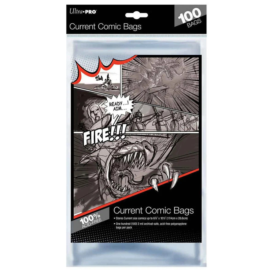 Ultra Pro Comic Bags - Current Size - 100 Pack