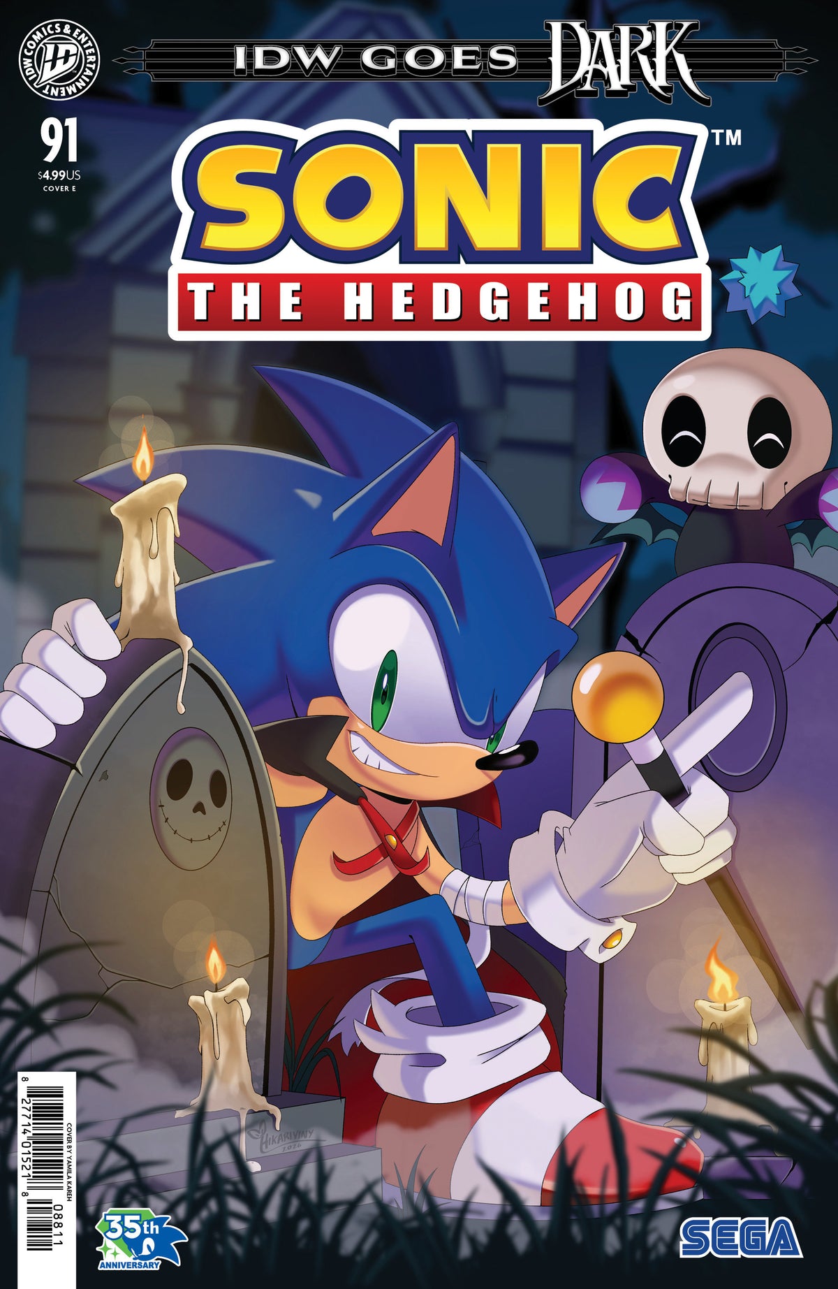 Sonic The Hedgehog #91 Cover E Yamila Kareh IDW Goes Dark Variant