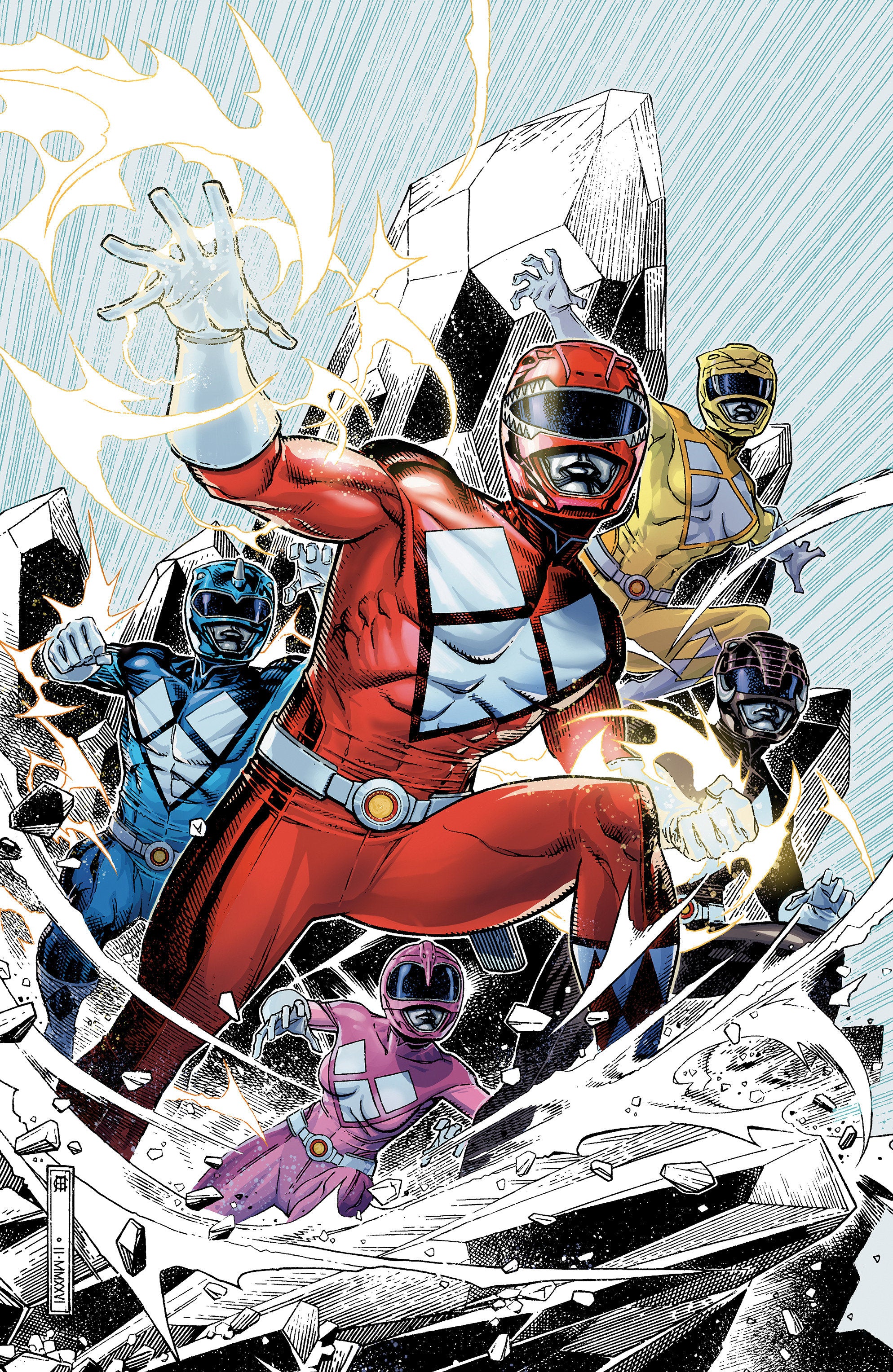 Mighty Morphin Power Rangers (2026) #1 Cover E Jim Cheung Foil Virgin Variant
