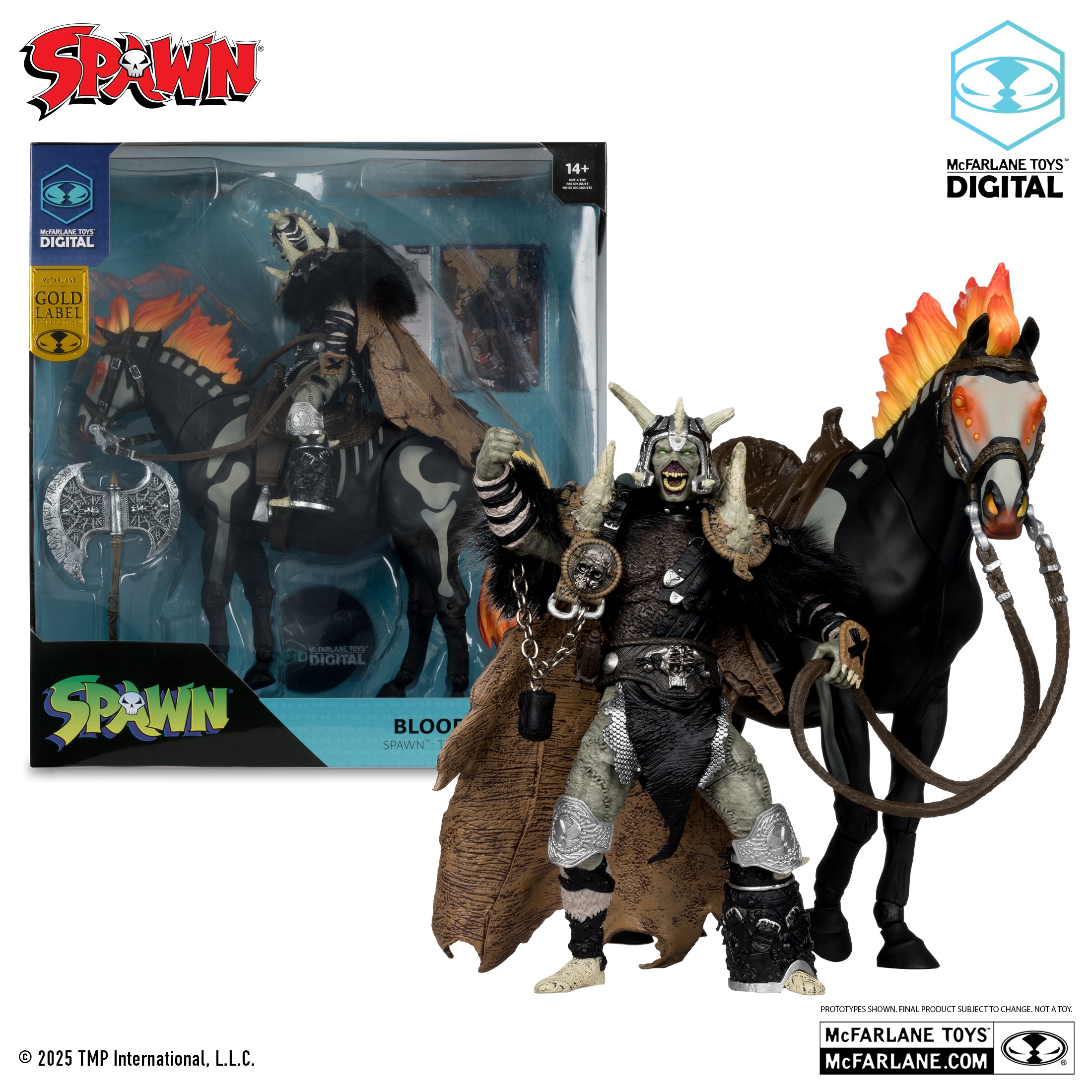 Bloodaxe with Horse (Spawn: The Dark Ages) Gold Label 2-Pack with McFarlane Toys Digital Collectible