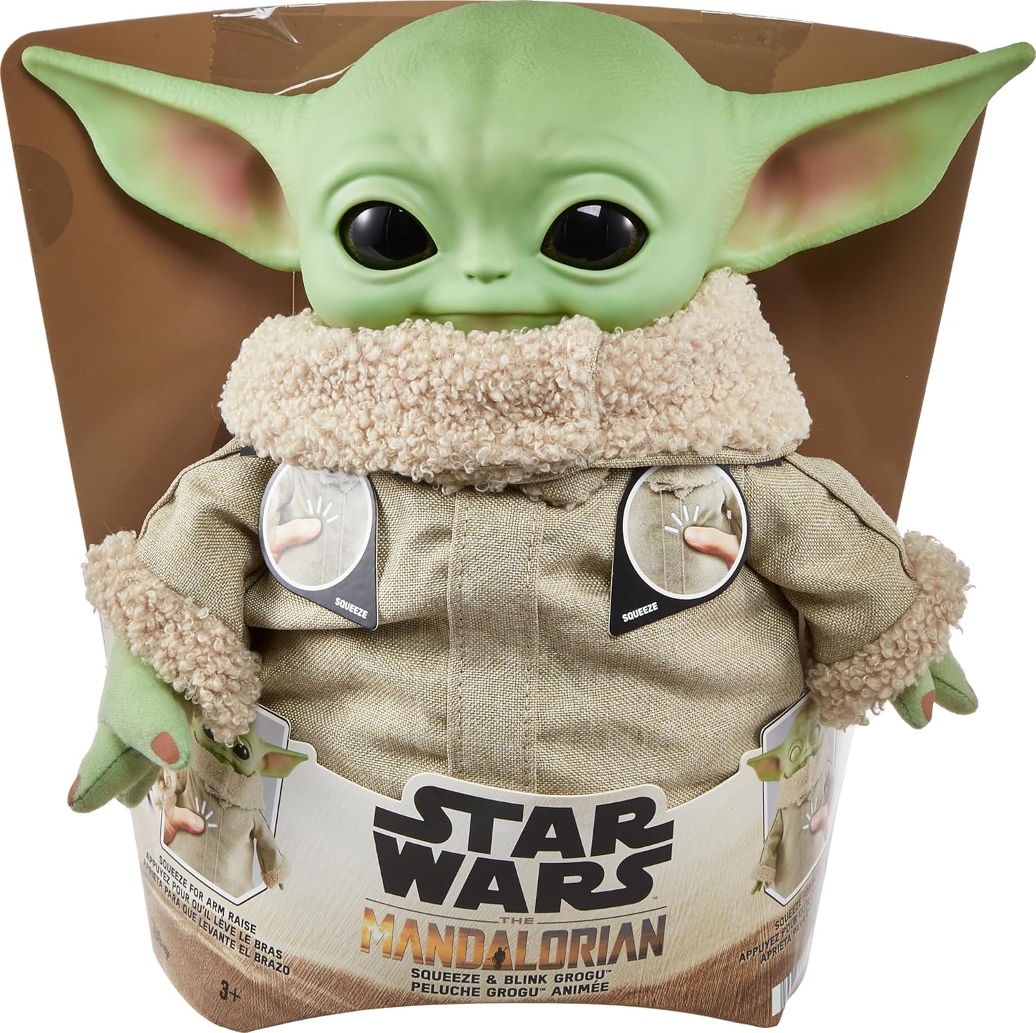 Mattel: Star Wars The Mandalorian Squeeze and Blink Grogu Plush Toy with Sound