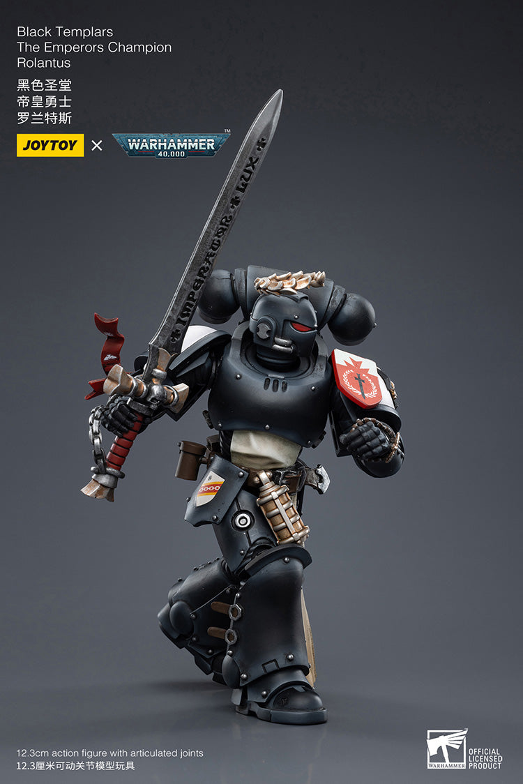 JOYTOY Warhammer 40K: Black Templars - Emperors Champion Rolantus Action Figure