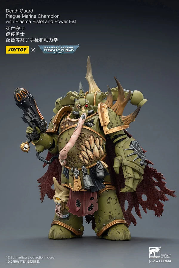 Death Guard Plague Marine Champion with Plasma Pistol and Power Fist