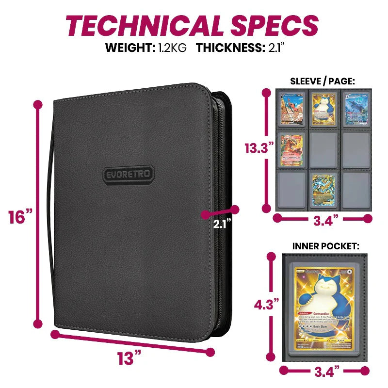 3x3 card binder Evoretro Shield+ TopLoader Binder 3x3 (Black)