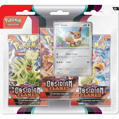 POKEMON - SCARLET AND VIOLET - OBSIDIAN FLAMES - 3 PACK BLISTER