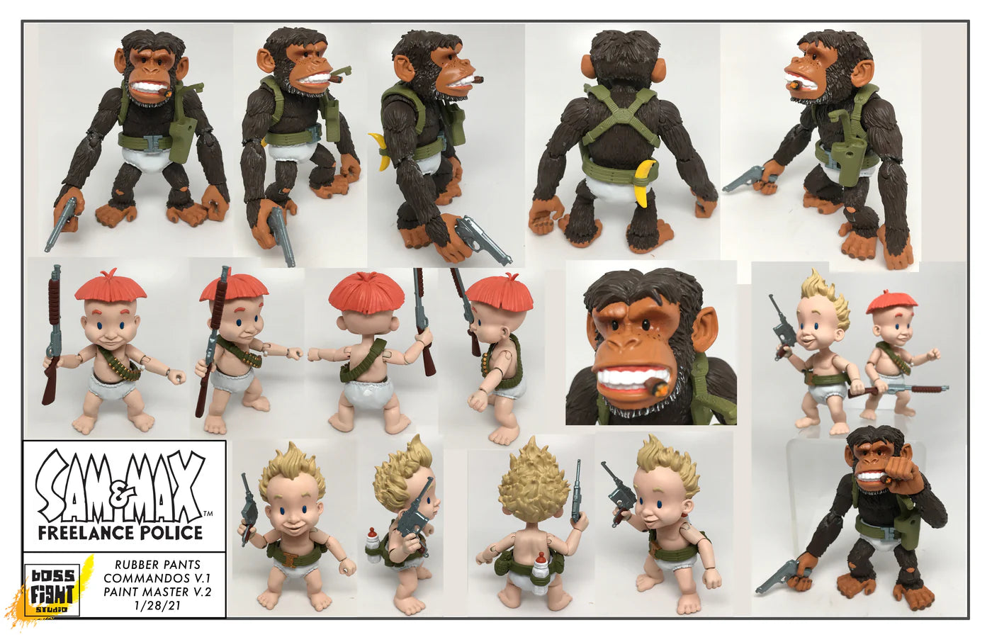 Sam & Max Series 2 Rubber Pants Commandos Deluxe Action Figure Set
