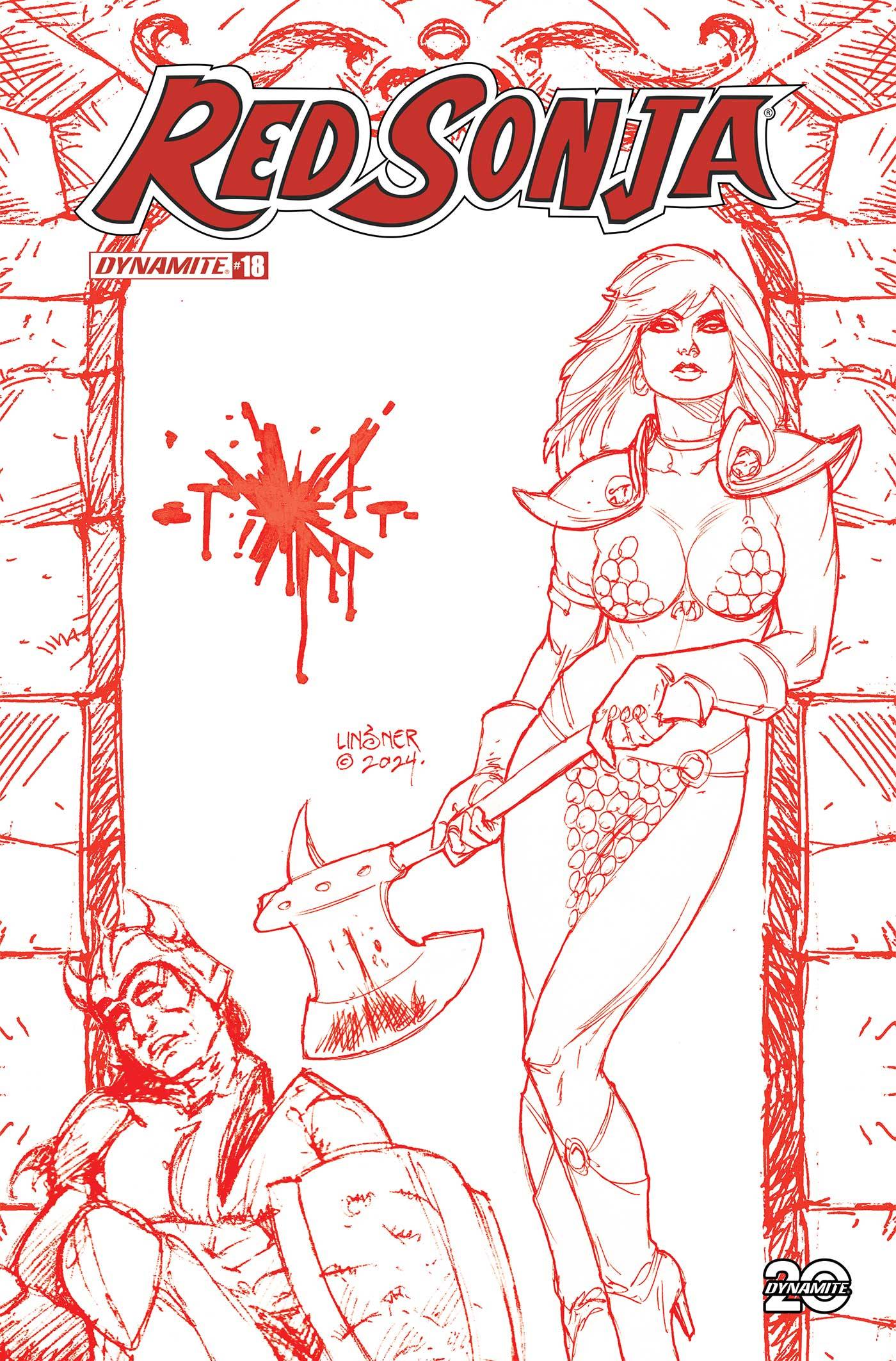 Red Sonja 2023 #18 Cover P 10 Copy Foc Variant Edition Linsner Fiery Red