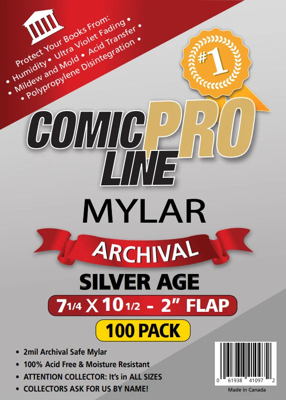 Comic Pro Line Mylar - Silver Age Size - 100 Pack