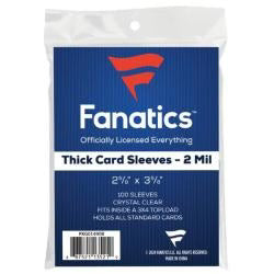 Fanatics - Card Sleeves - 100ct Thick 2 3/4"x3 13/16"