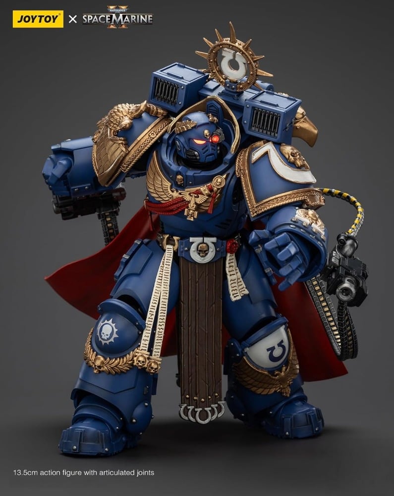 WARHAMMER 40K - JOYTOY - ULTRAMARINES - MARNEUS CALGAR, CHAPTER MASTER WITH MKX GRAVIS ARMOUR AND GAUNTLETS OF ULTRAMAR FIGURE