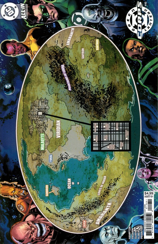 Green Lantern Corps #10 Cover C Tom Derenick Map Of Oa Card Stock Variant