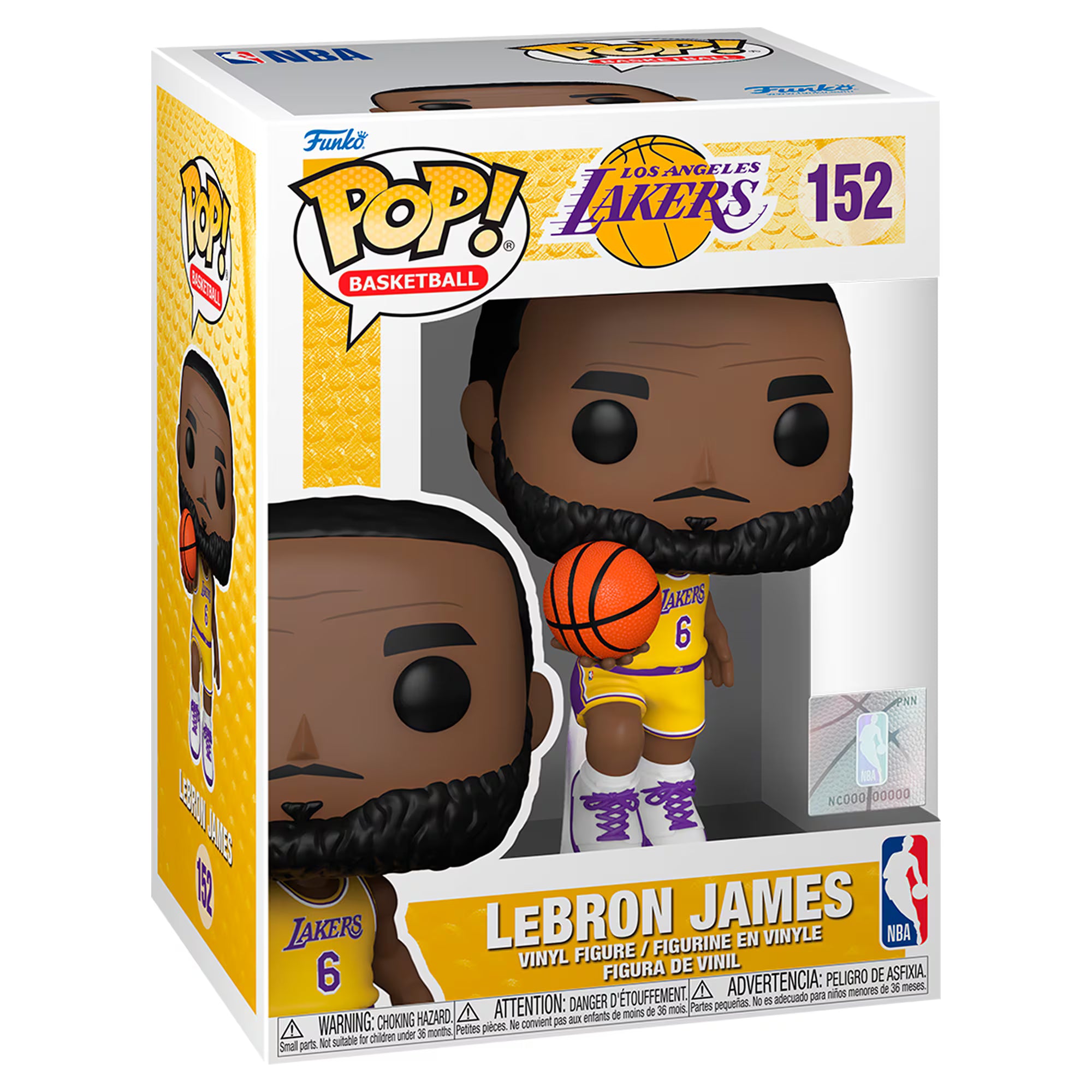 Pop! Basketball: NBA Los Angeles Lakers Lebron James #6 (Yellow Jersey) Vinyl Figure