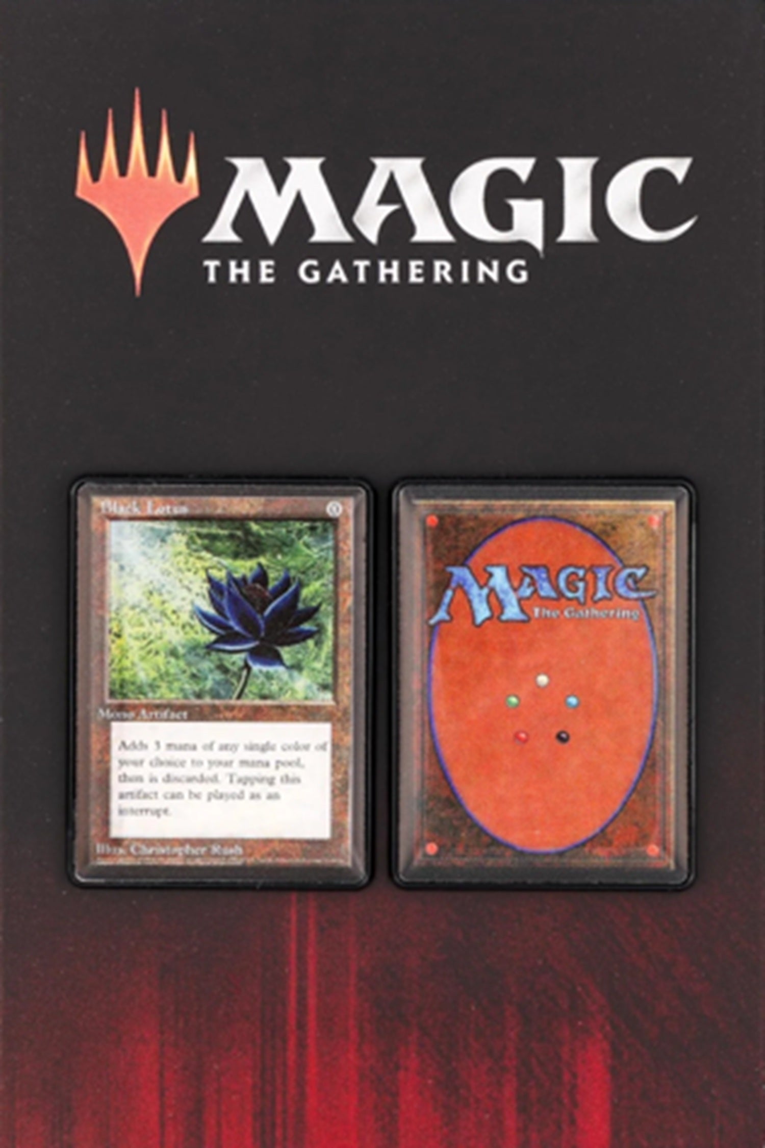 MTG BLACK LOTUS CARD 2-PIECE ENAMEL PIN SET