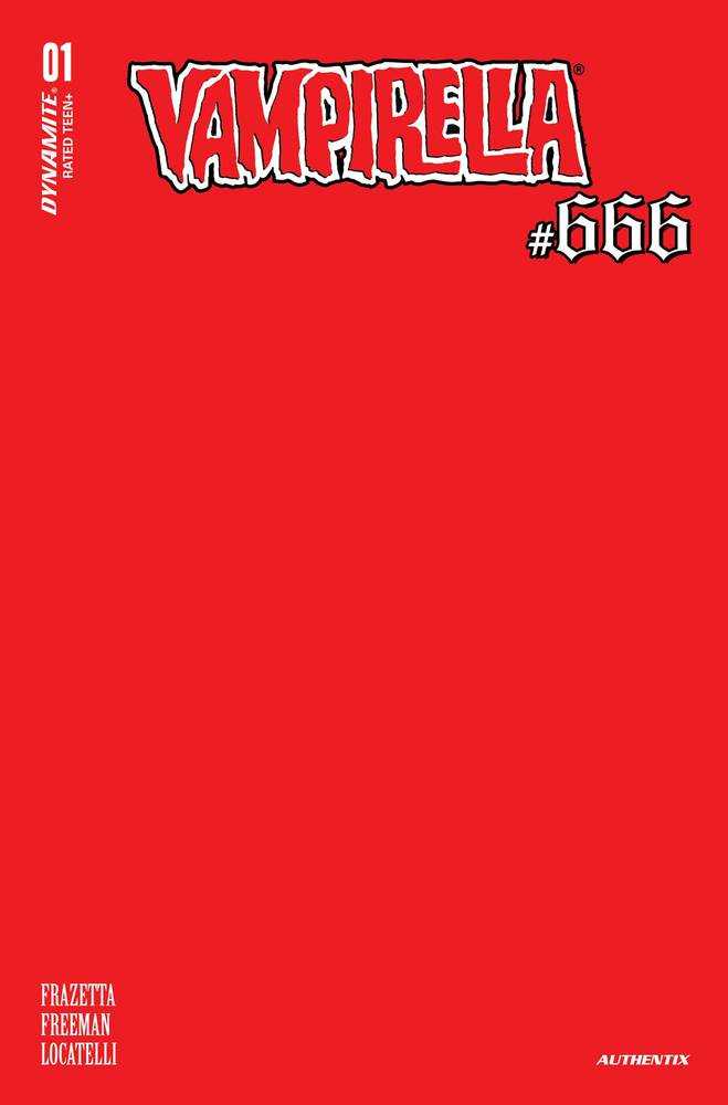 Vampirella #666 Cover S Foc Blood Red Blank Authentix