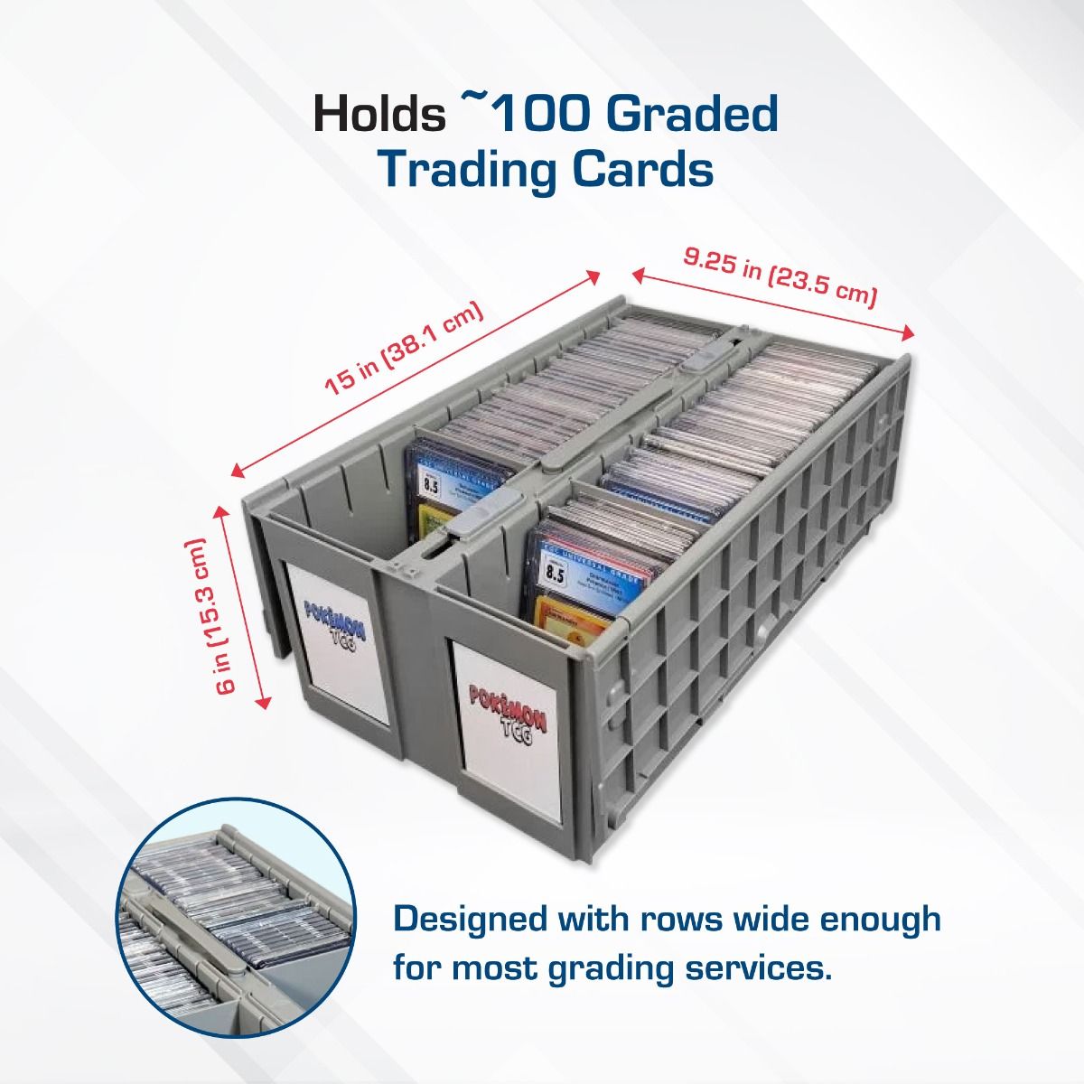 BCW Graded Card Bin - 2 Row - Gray