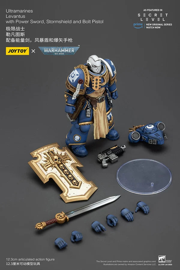 Ultramarines Levantus with Power Sword, Stormshield and Bolt Pistol