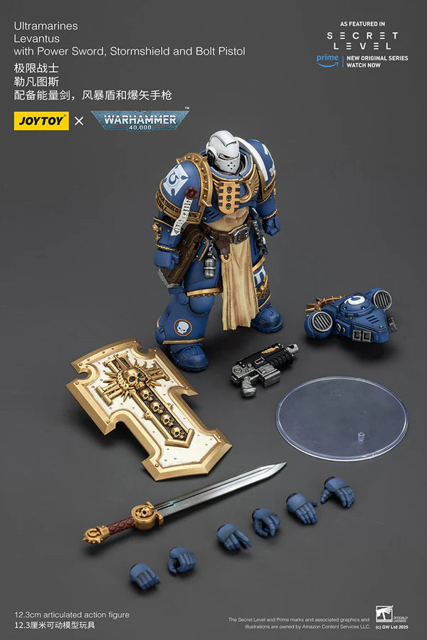 Ultramarines Levantus with Power Sword, Stormshield and Bolt Pistol