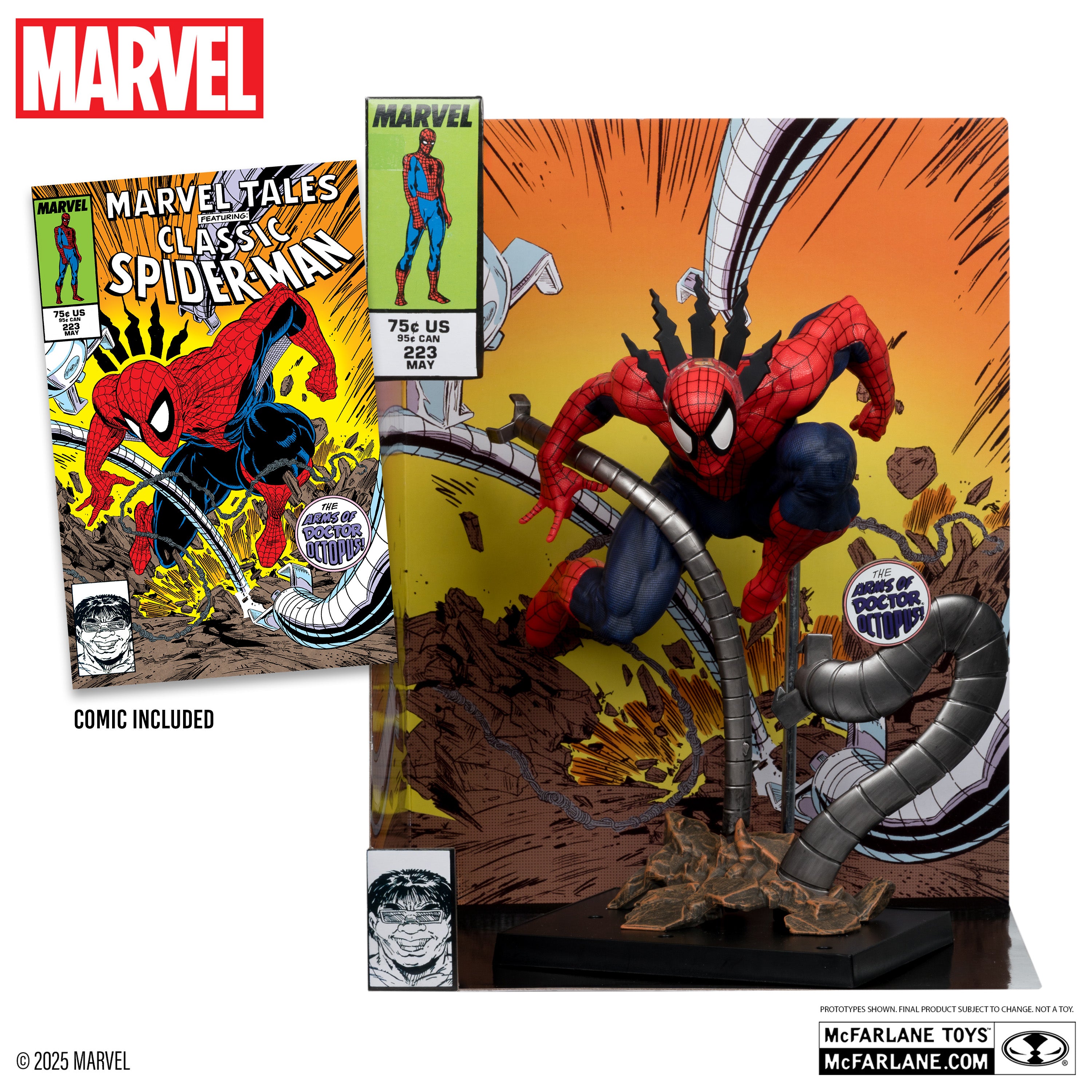 Spider-Man 1:6th Scale Collectible with Scene & Comic (Marvel Tales #223)